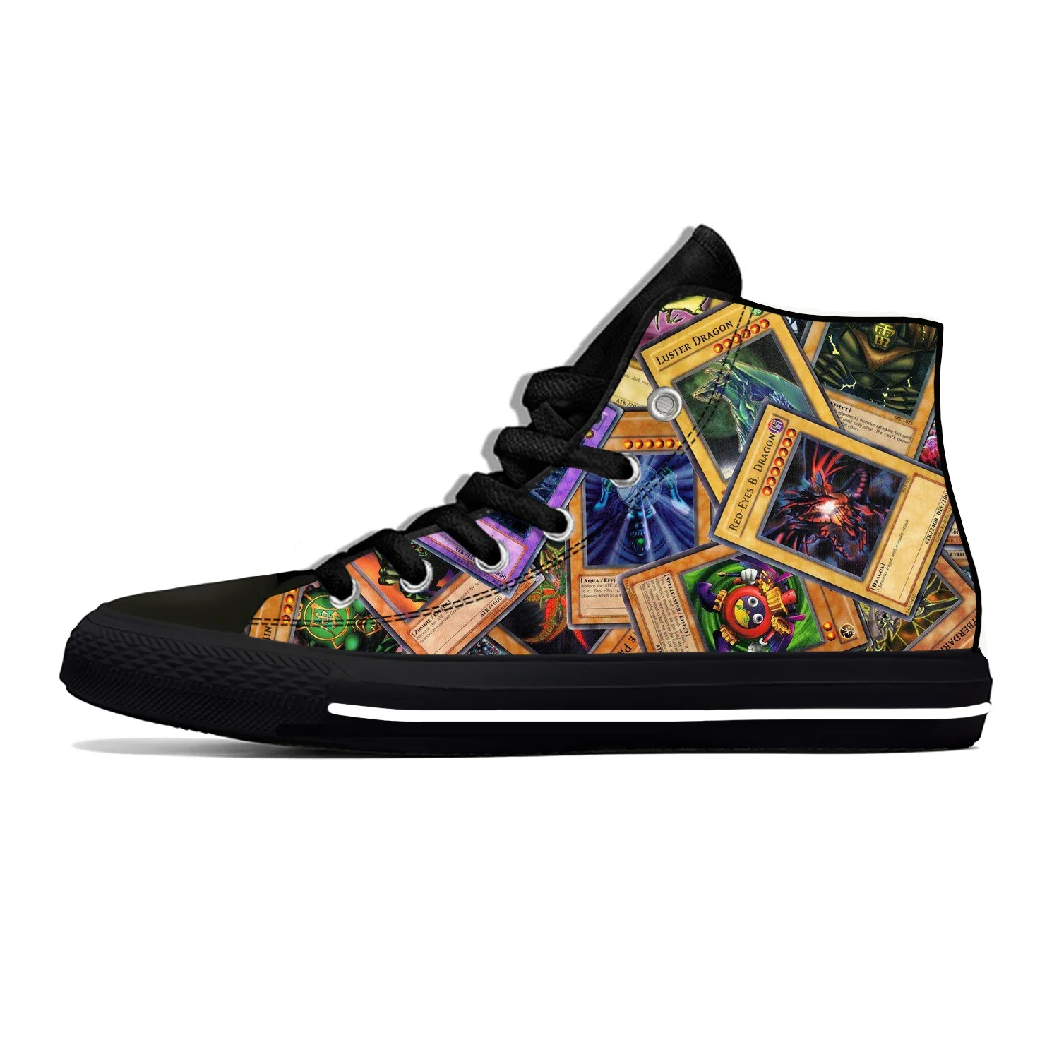 Hot Anime Yu Gi Oh Lightweight Cloth 3D Print Cool Fashion High Top Canvas Shoes Mens Womens Teenager Casual Breathable Sneakers 6