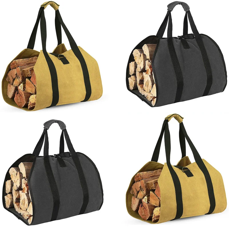 

Outdoor Firewood Storage Bags Transport Canvas Carrier Wood Carrier Camping Log Carrier Match Bag Pack Storage Holder