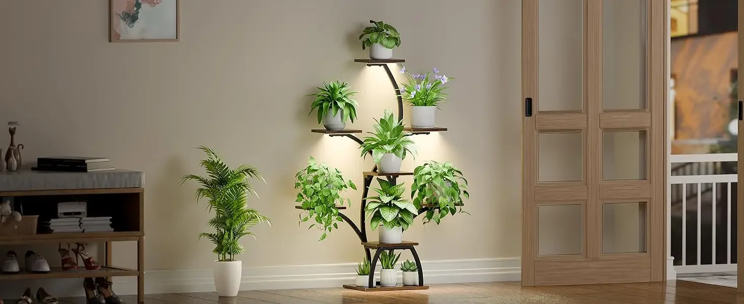plant stand with lights