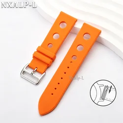 Enhanced Sport Silicone Waterproof Watch Band Wristband with Quick Release - 22mm (Orange)