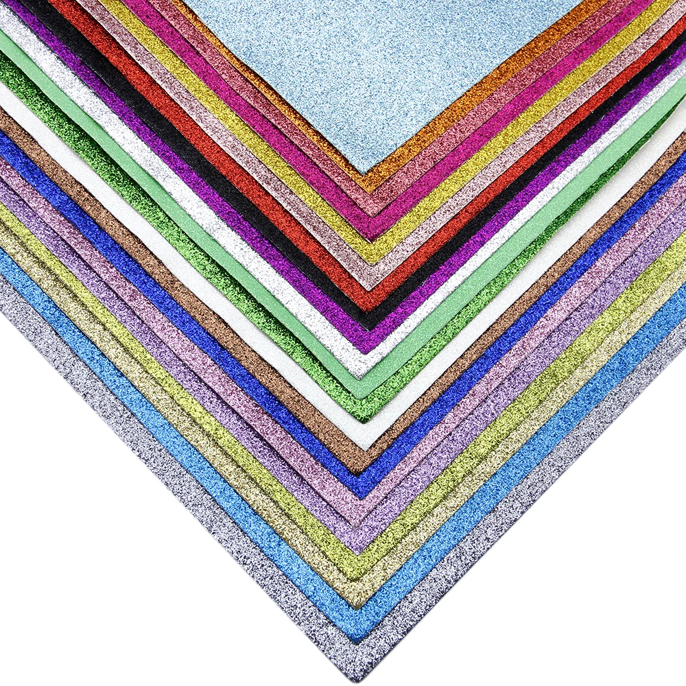 Glitter Synthetic Leather Fabric Hair Bow Bag Crafts DIY Phone Case Wallet 20*33cm craft fabric fabric material faux leather fabric