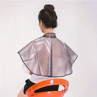 1 cape de coiffure transparente imperméable, réutilisable, avec fermeture au cou, pour la coloration des cheveux, usage domestique et professionnel 2