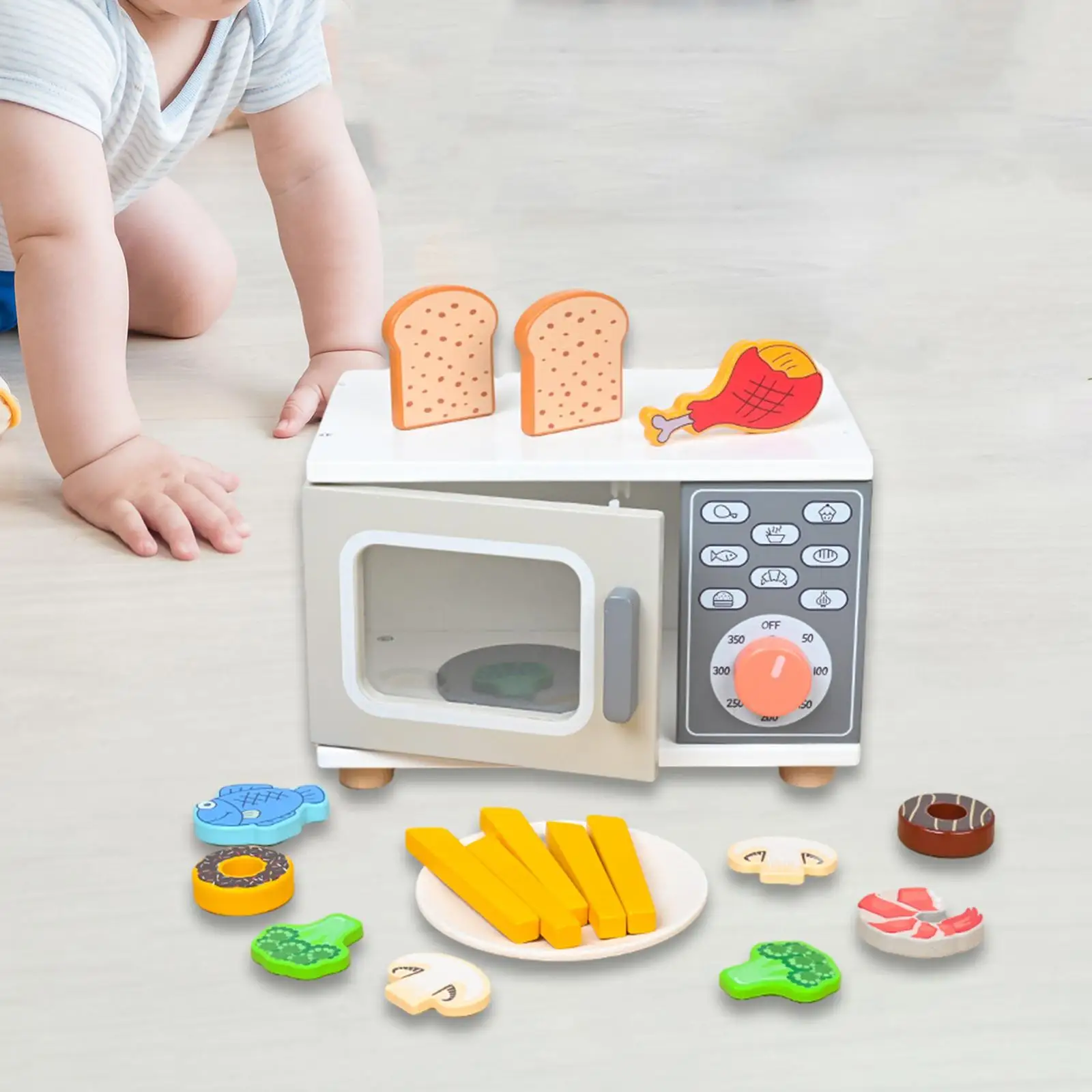 Kids Microwave Toy Educational Toys Play Pretend Toys Realistic Toy Kitchen Appliances for Girls Boys Kids Children 3-8 Year Old