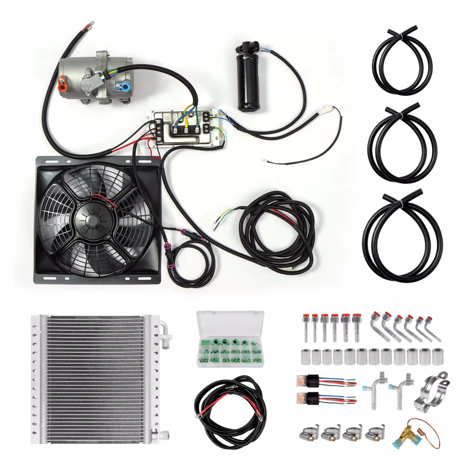 RV65F 12V/24V car electric A/C roof evaporator kit system assembly, for RV, truck, excavator, van, camper, agricultural vehicle