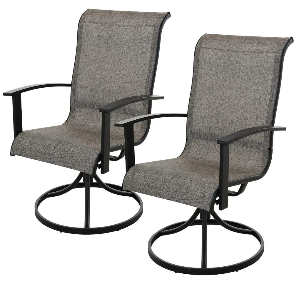 

2024 New Outdoor Swivel Dining Chairs Set of 2, 360 Degree Mesh Sling Rocker Sets for Deck