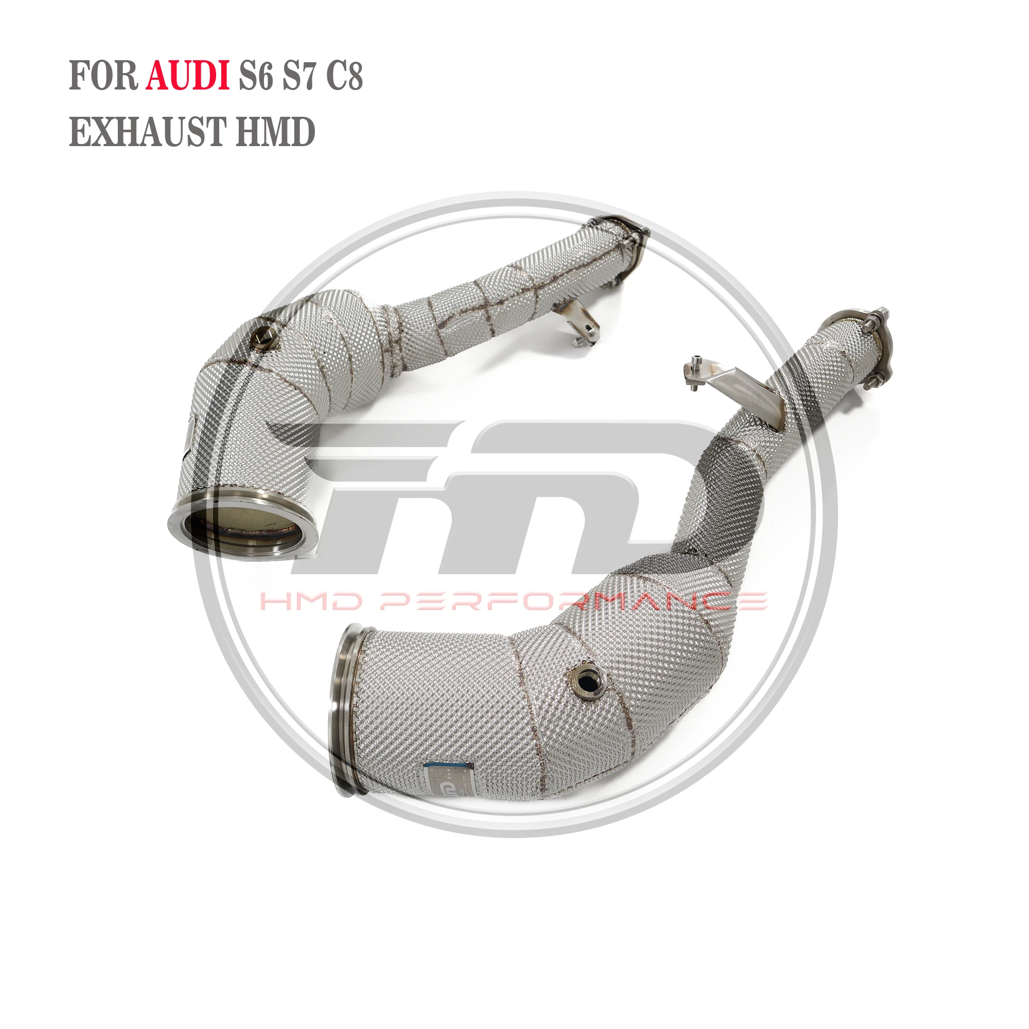 

HMD Exhaust System High Flow Performance Downpipe for Audi S6 S7 C8 2.9T 2020+ With Heat Shield Racing Pipe Non OPF Version