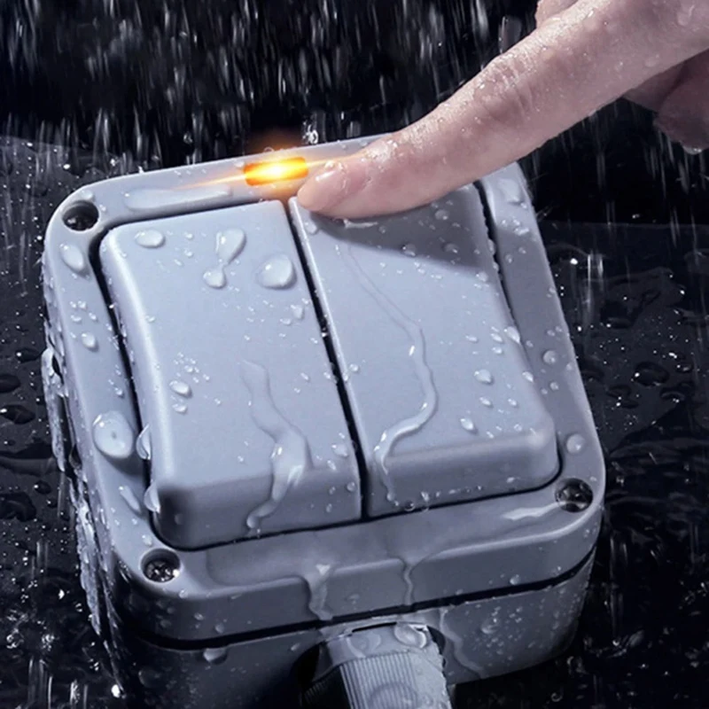 A15R -IP66 Wall Electrical Switch 220V Light Waterproof On Off Security Button With Fixation Night In The Pc Power