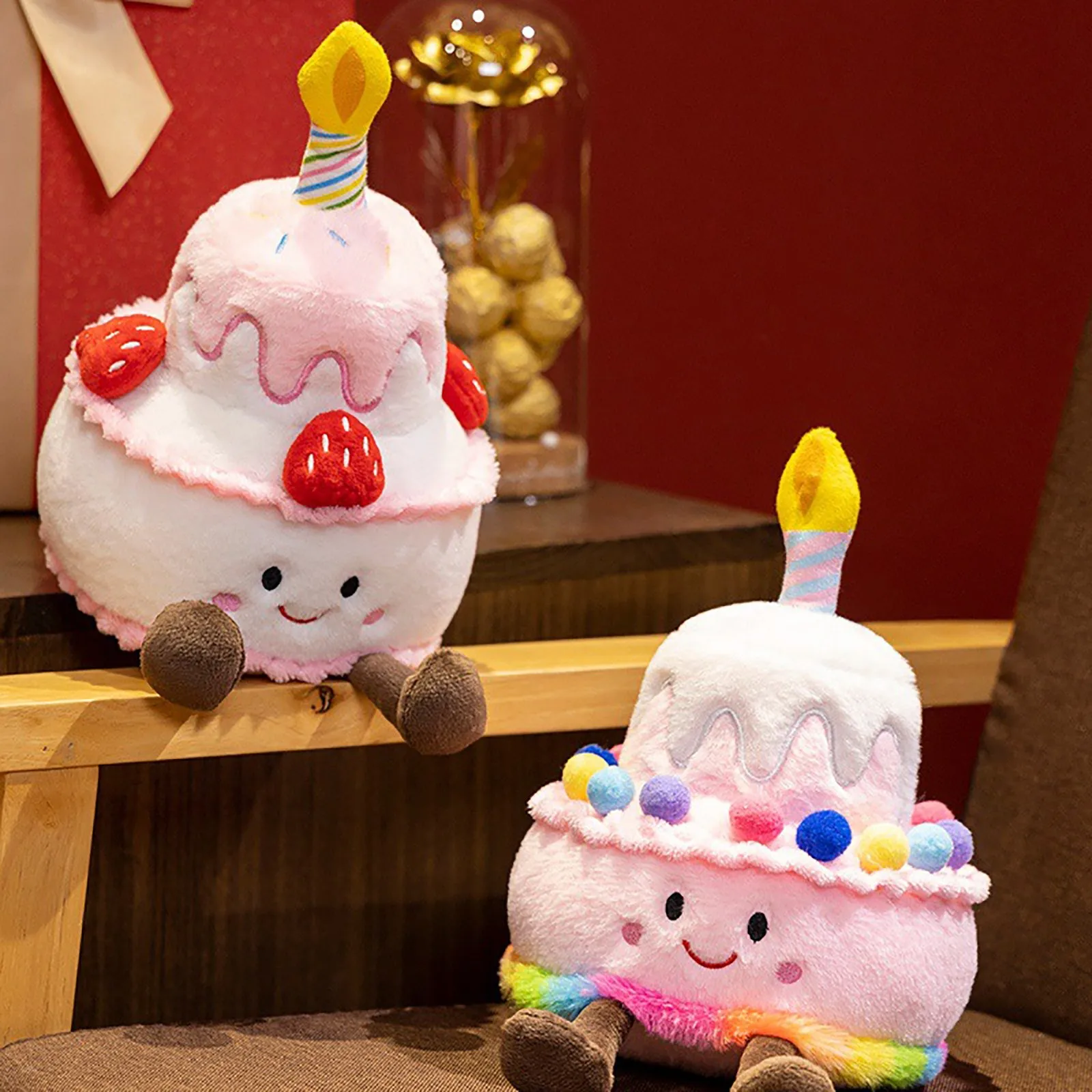 New Birthday Cake Jelly Cat Plush Toy Doll Cake Cloth Puppet Cute Fun Shop Soothing The Doll Valentine'S Festival Birthday Gift