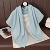Foulard carré fin et doux pour femmes, 90x90cm, simplicité, couleur unie, foulard en coton et lin, Hijabs musulmans, accessoires de sac