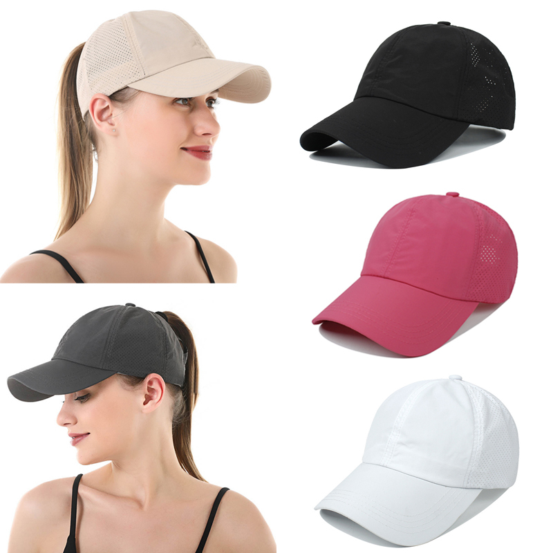 Quick-dry Women Baseball Cap Summer Sports Teenager Girls Ponytail Hat Fashion Woman Sun Hats for Outdoor Travel