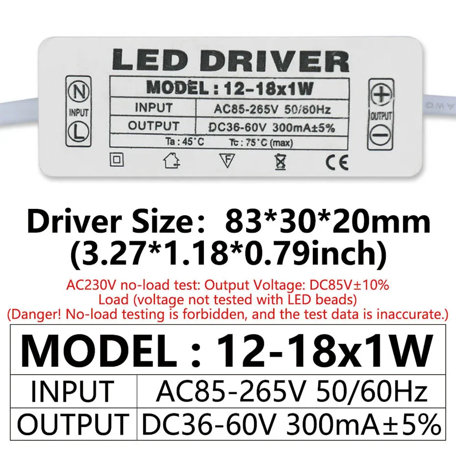 LED-Lampentreiber, Lichttransformator, 300 mA, 1–3 W, 3–5 W, 4–7 W, 8–12 W, 12–18 W, 18–25 W, 25–36 W, LED-Netzteil, Beleuchtungstransformatoren – Detail 5