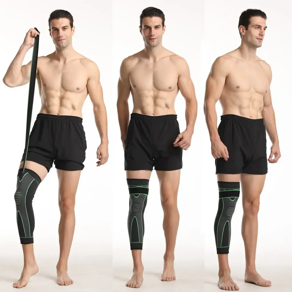 WOSWEIR-1Piece Sports Kneepad Men Pressurized Elastic Knee Pads Support Fitness Gear Basketball Volleyball Brace Protector view 3