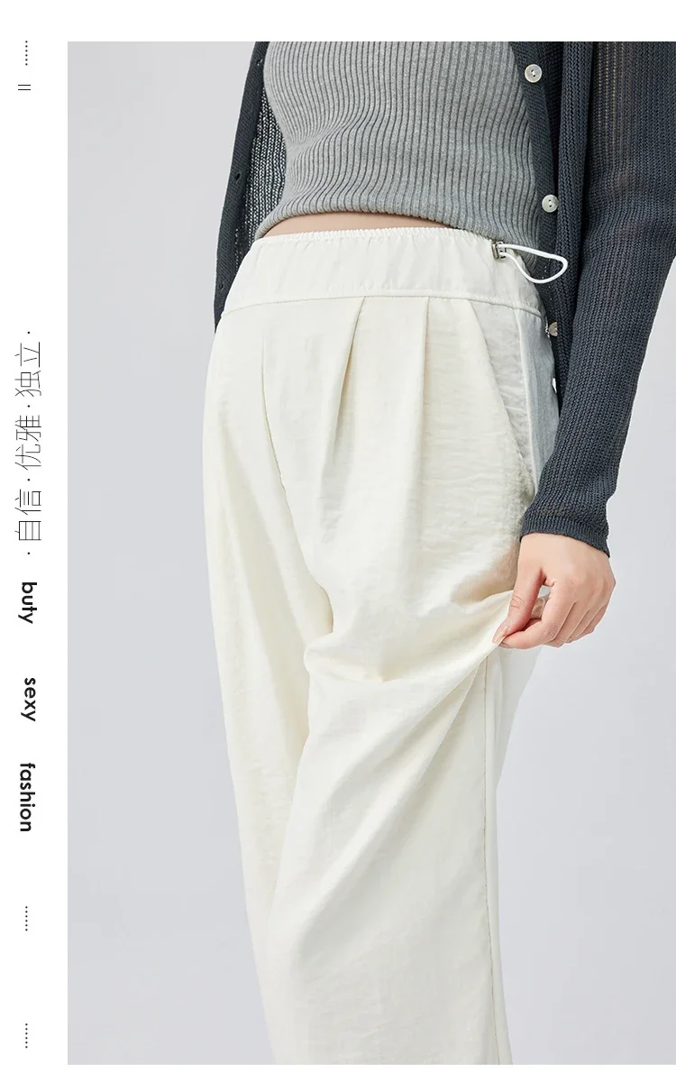 25SS Frühling Sommer Jugend Schwangerschaft Dünne Hosen Verstellbare Taille Lose Konische Gerade Hosen für Schwangere Frauen Mutterschaft Harem – Detail 25