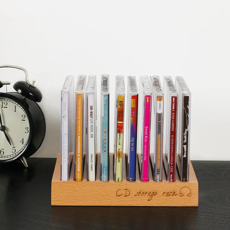 Minicadena Display Cd Organizer Rack Retro Radio Music Holder Shelf Luxury Capacity CD Rack Cute Etagere Cd Storage Furnitures