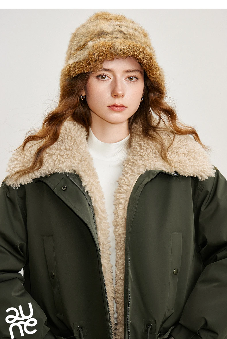 TOYOUTH Women's Down Jacket 2025 Winter New 90% Down Teddy Fleece Jacket Retro Barn Style Warm Outerwear