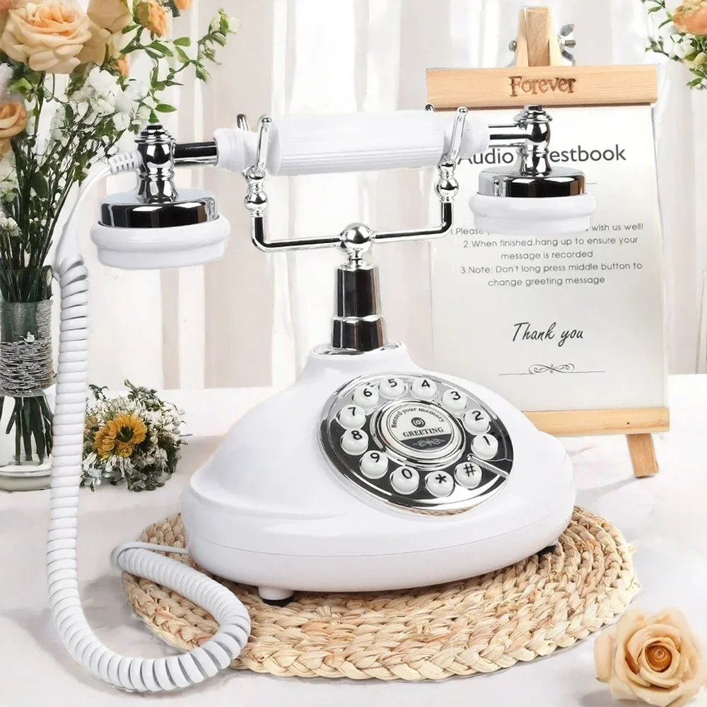 Audio Guest Book Wedding Phone Vintage Style Message Voicemail for Party Birthdays