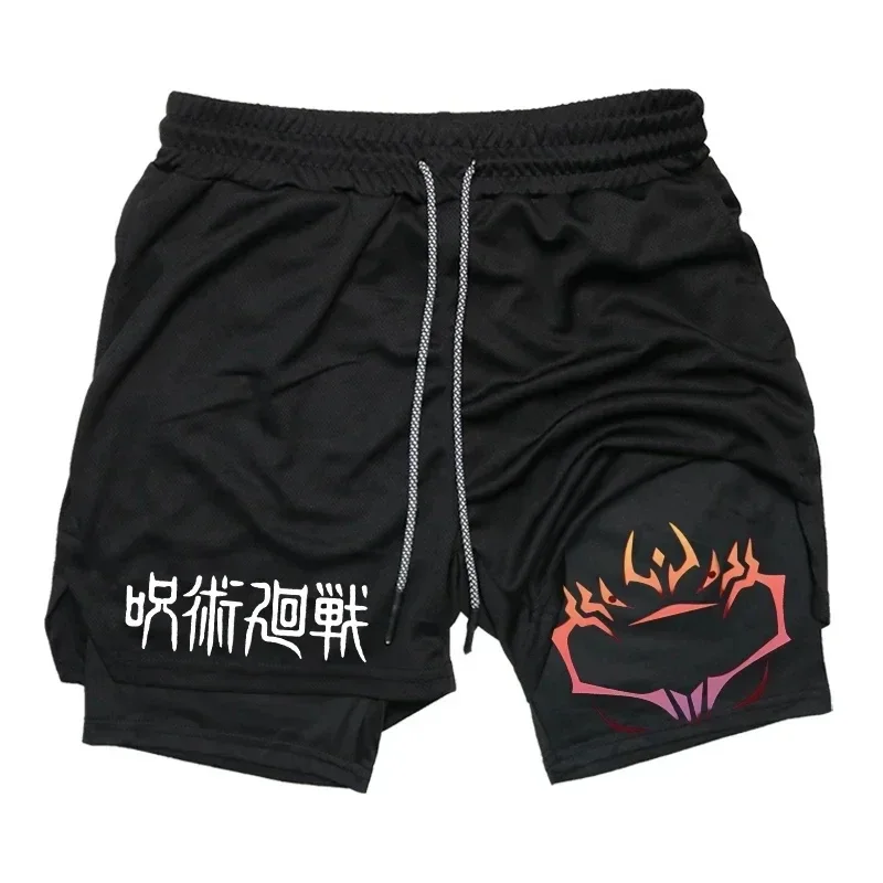 Jujutsu Kaisen Anime Graphic 2 in 1 Compression Shorts for Men Quick Dry Lightweight Gym Performance Shorts Athletic Activewear 6