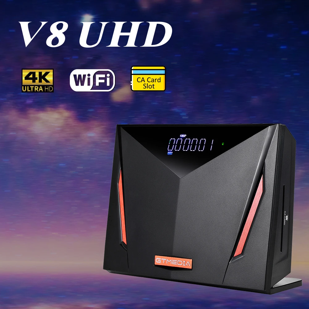 Ricevitore Satellitare Gtmedia V8 Uhd Mars/Ecam 4K Ultra Hd Dvb-S/S2/S2X + T/T2 + C, Supporto Mars/Ecam/Ccam/M3U Tv Box Con Slot Per Schede Ca