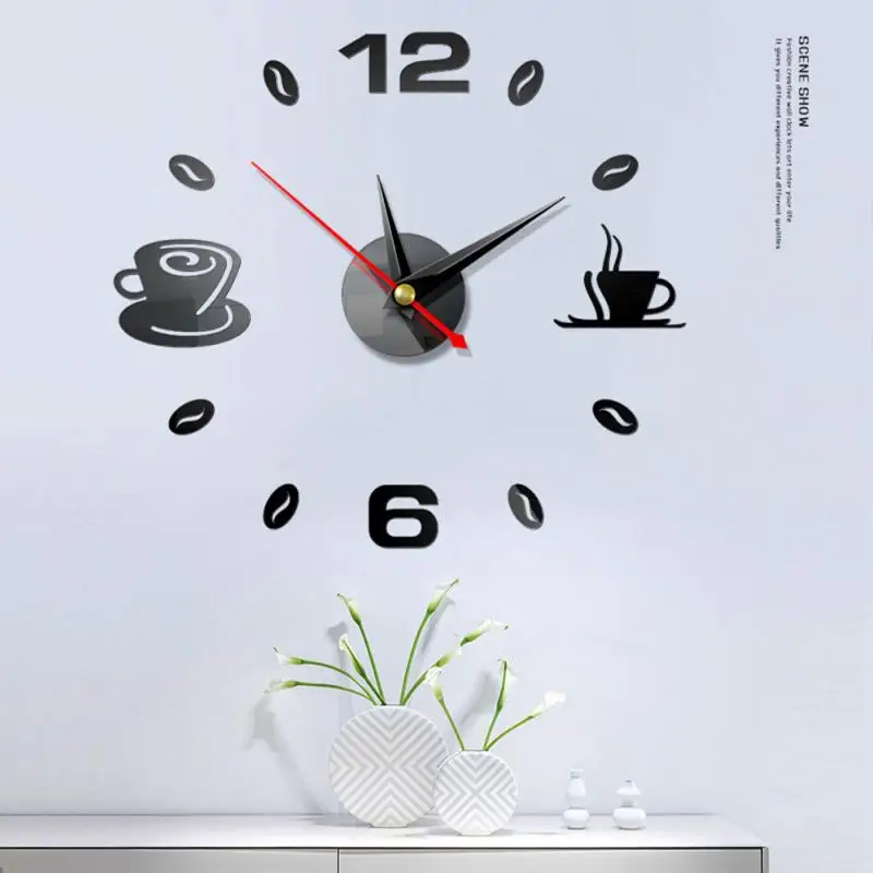 Wall Clock Wall Clock Sticker Diy Wall Clock Frameless Modern 3D Wall Clock Mirror Sticker For Home Office Hotel Restaurant School Decoration