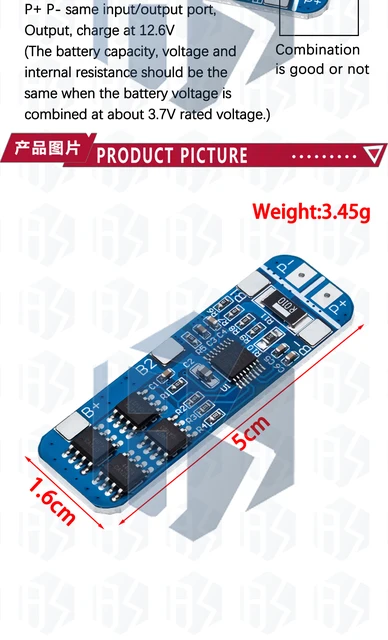  Anmbest 5PCS 3S 11.1V/12V/12.6V 10A 18650 Charger PCB BMS Protection  Board for Li-ion Lithium Battery Cell : Electronics