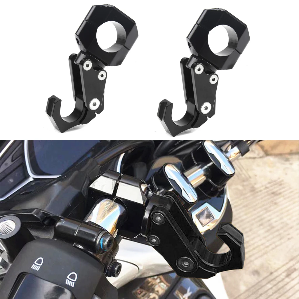 2pcs Motorcycle hook helmet holder luggage bag bottle hook hanger carry storage CNC aluminum accessories bike bicycle black