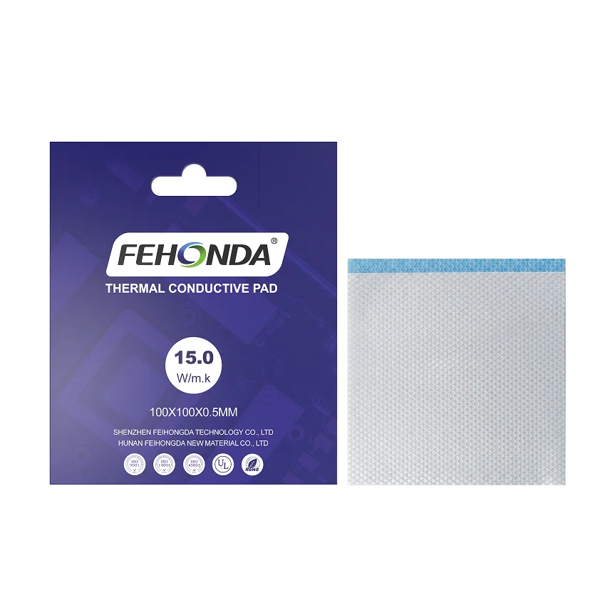 15W/mK Fehonda 열 패드 고품질 성능 100X100mm 1.5mm CPU 방열판..