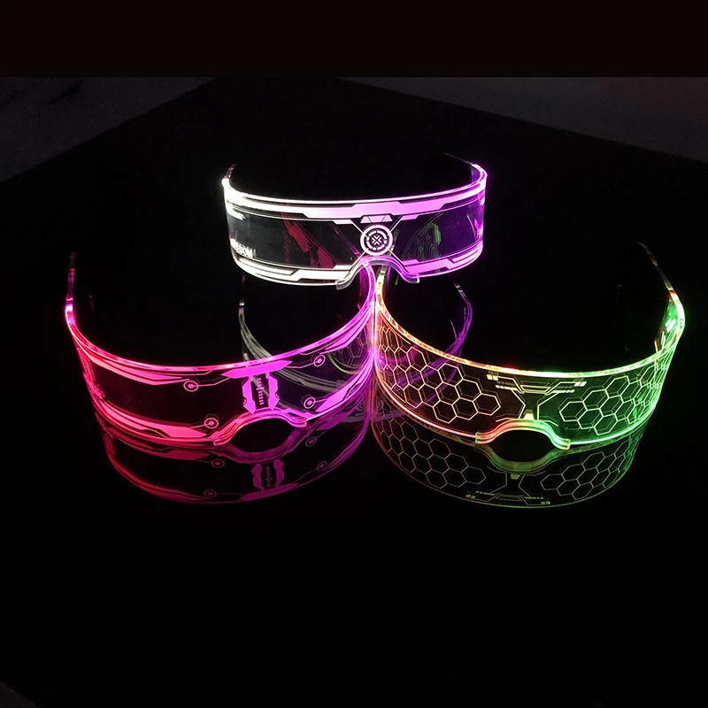 Glow Glasses Cool Luminous Colorful LED Light Up Neon Flashing Party Glasses For Nightclub DJ Dance Party Decor