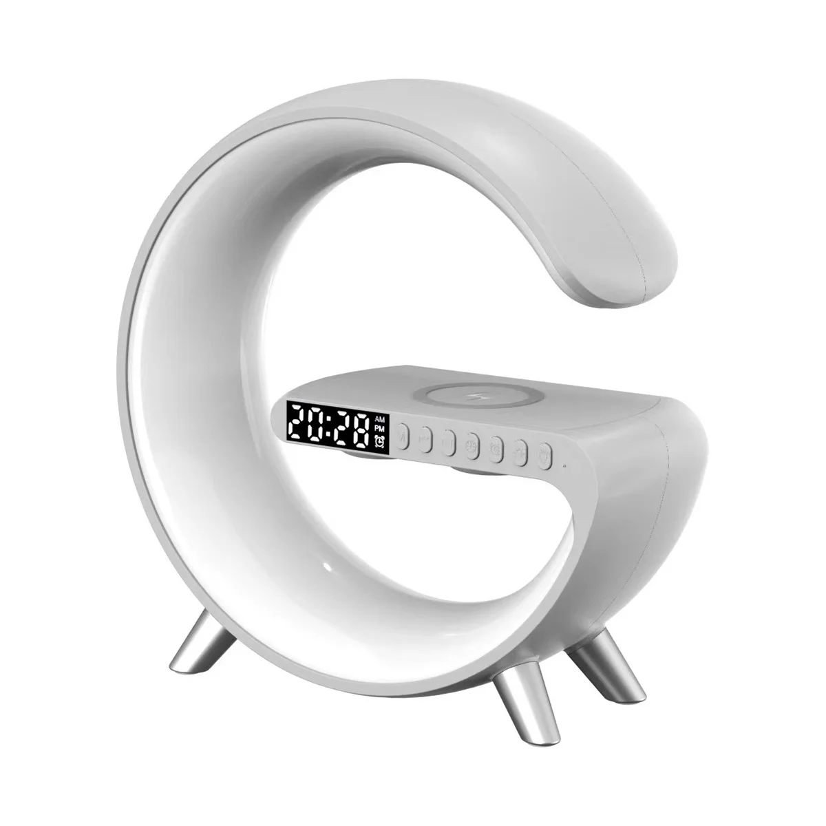 

Smart Bluetooth Speaker Projection Lamp Wireless Charging Music Sunrise Wake Up Pickup Atmosphere Night Light(US Plug)