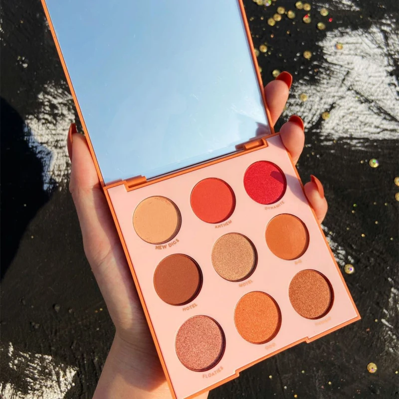 Red Glitter Mate Eyeshadow Pallete 9 Color Eyeshadow Palette Glitter Shiny Sequins Eye Pigments Colorful Eyes Makeup Cosmetics