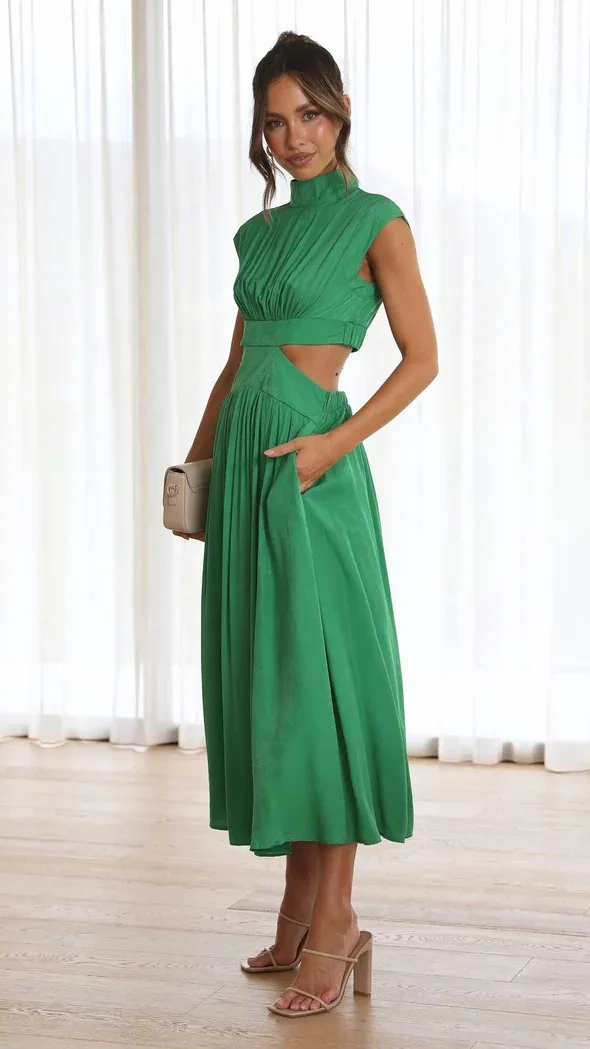 Women Spring Summer Long Maxi Dress Solid Color Fashion Sleeveless Backless Sweet Elegant Casual Dress 2023 -Sd609d2313bff442f95111a9c8222b988E