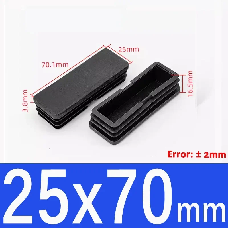 Black Square Plastic End Caps for Table or Chair Feet Protection