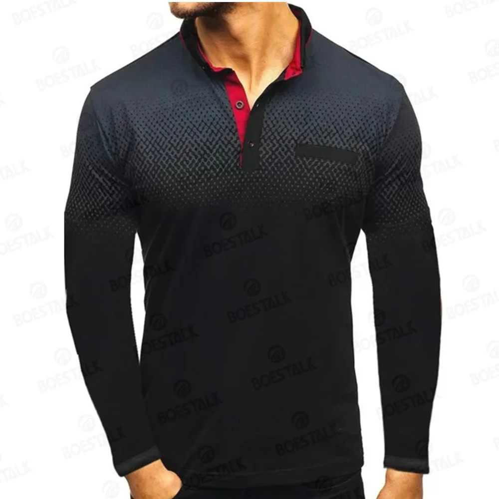 Men's long-sleeved golf Polo shirt jersey breathable quick-drying long-sleeved shirt 2024 autumn and winter new products.