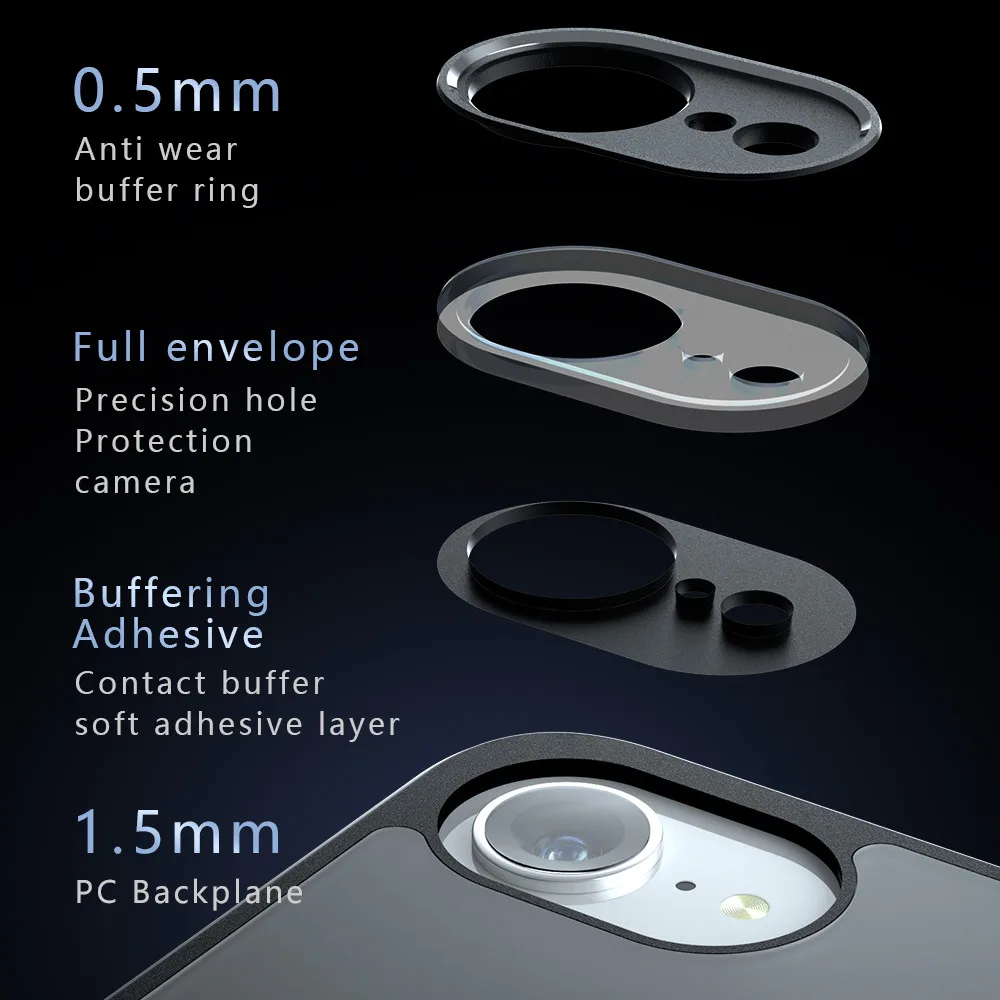 Luxury Armor Matte Shockproof Phone Case with Clear Acrylic Bumper Cover