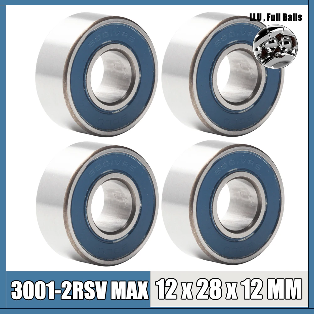 Max Rolamento 12*28*12 mm Peças Bolas Completas Peças de Reparo do Pivô da Bicicleta 3001 2rs Rsv Rolamentos de Esferas 30012rs 3001 2rsv