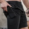 Custom Compression Shorts Men Gym Athletic Pants Your Logo Fitness Sportswear Personalized Double Layer Quick Dry Sports Shorts 5