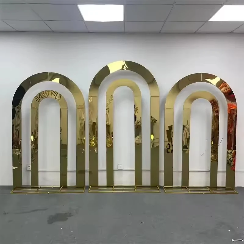 Outdoor Wedding Arch Frame, Christmas Balloon Party Home Garden Decoration Frame, Heavy Duty Double Circle Rust-proof Background