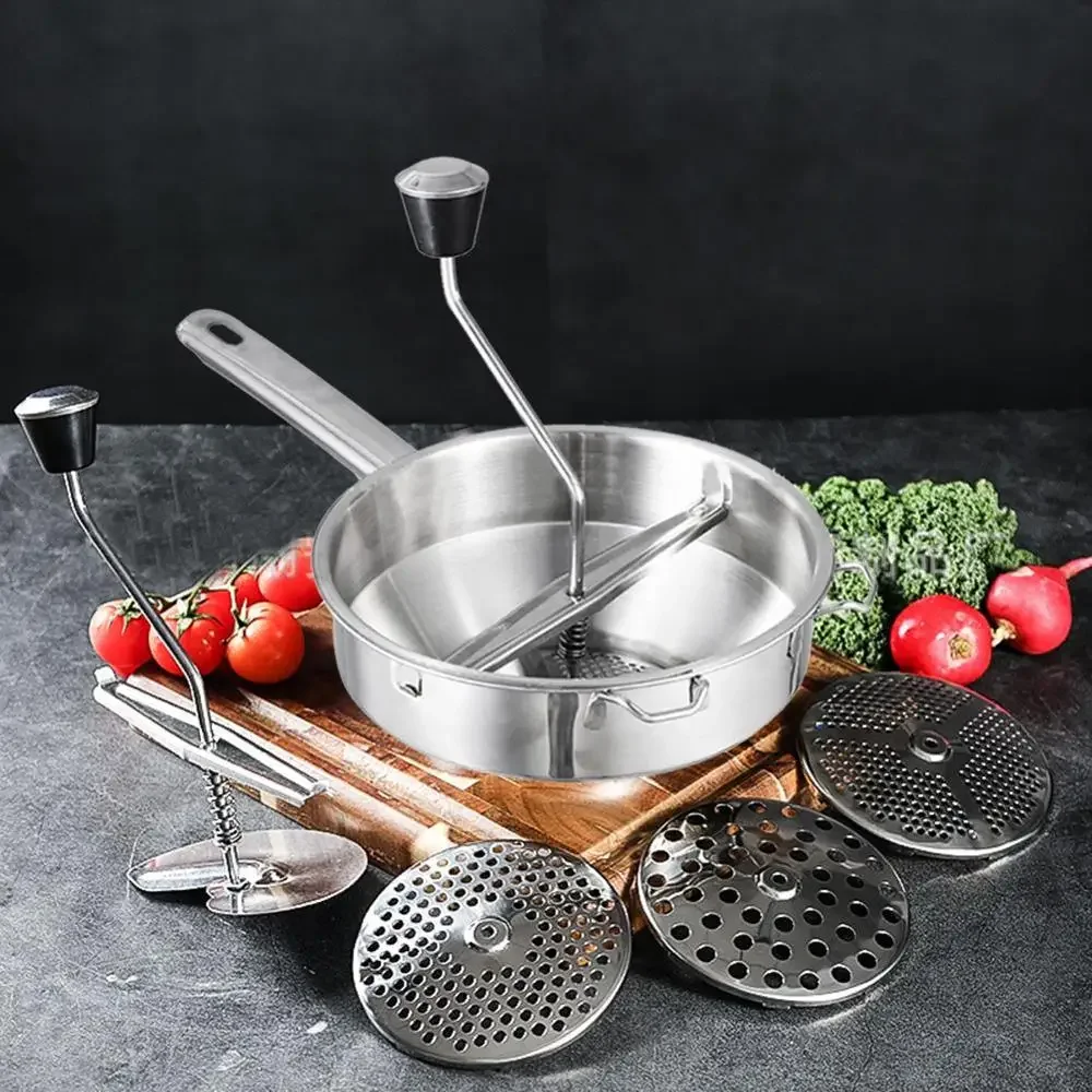 

Stainless Steel Rotary Food Mill with 3 Milling Discs Great Kitchen Gadgets for Making Vegetables Tomatoes Puree