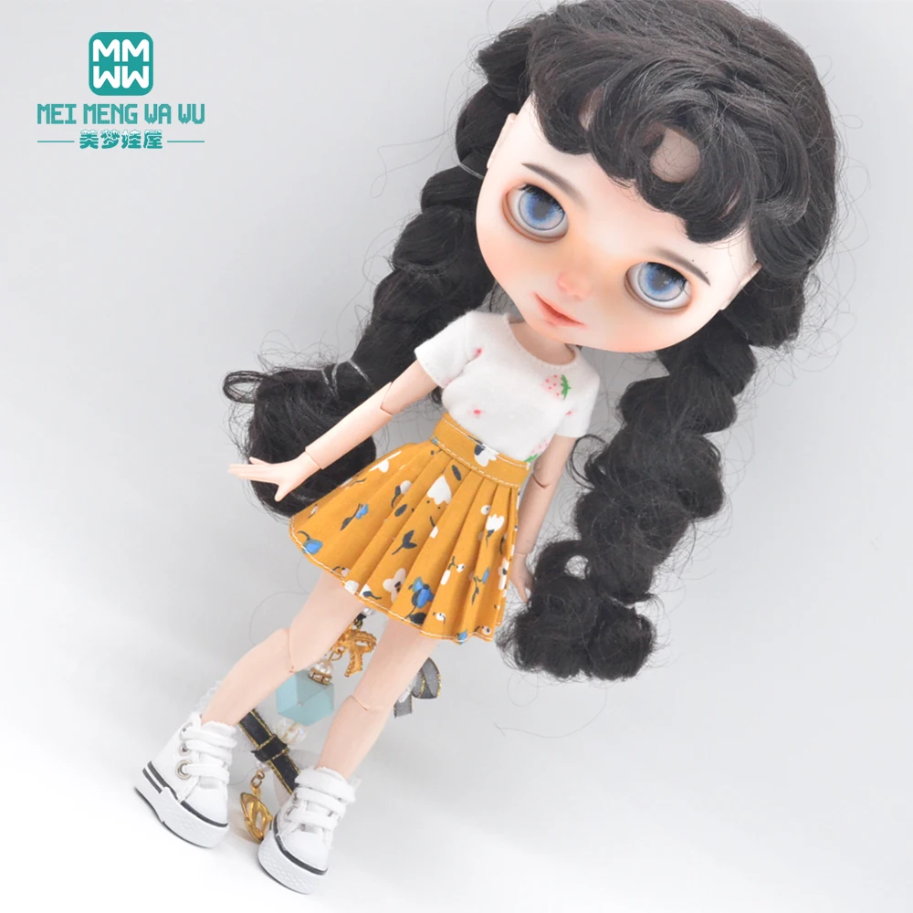 Blyth Puppenkleidung, modischer dreiteiliger lila Woll-Cardigan für Spielzeug, Azone OB23 OB24 Puppenzubehör – Detail 20