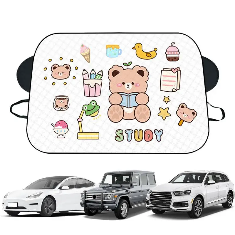 

Автомобильный чехол для снега мультяшный водонепроницаемый чехол для лобового стекла с 3-слойной защитой 56,3x36,2 дюйма термостойкий чехол для лобового стекла