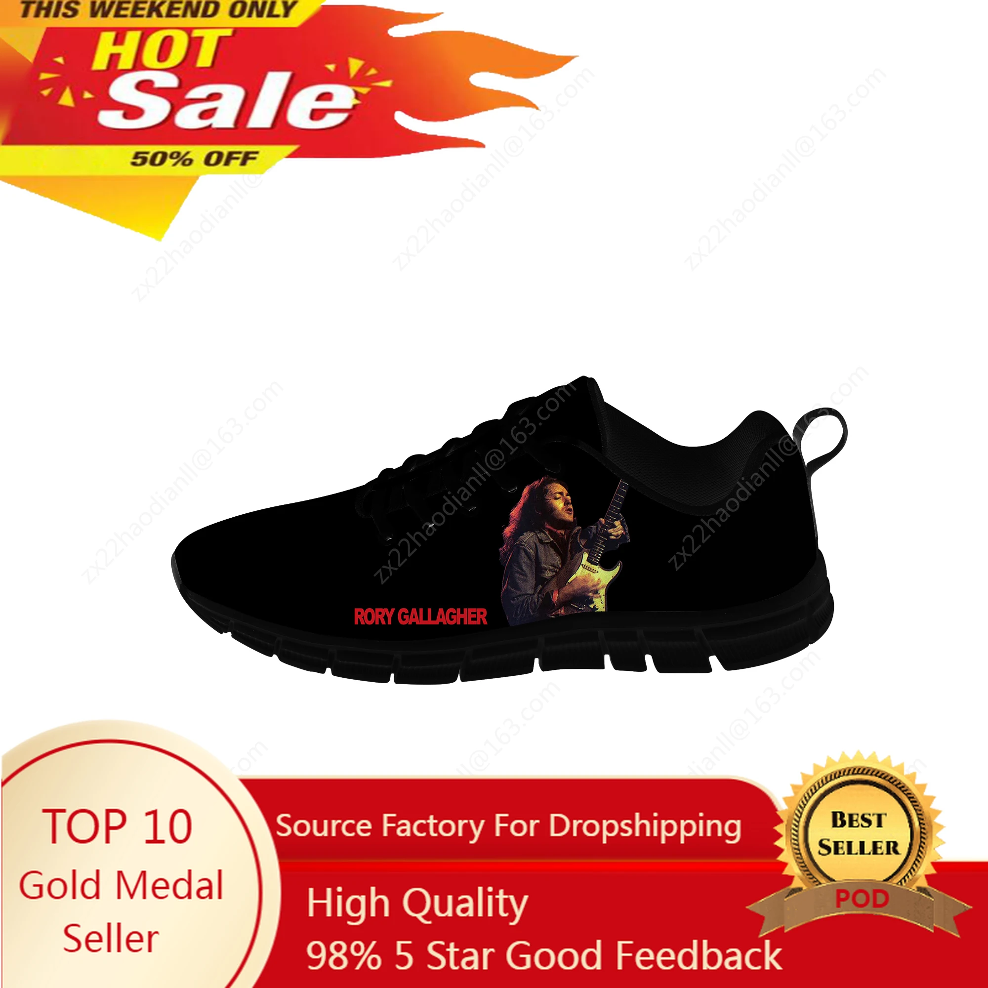 RORY GALLAGER Sneakers Mens Womens Teenager Casual Shoes Canvas Running Shoes 3D Printed Breathable Lightweight Breathable shoe
