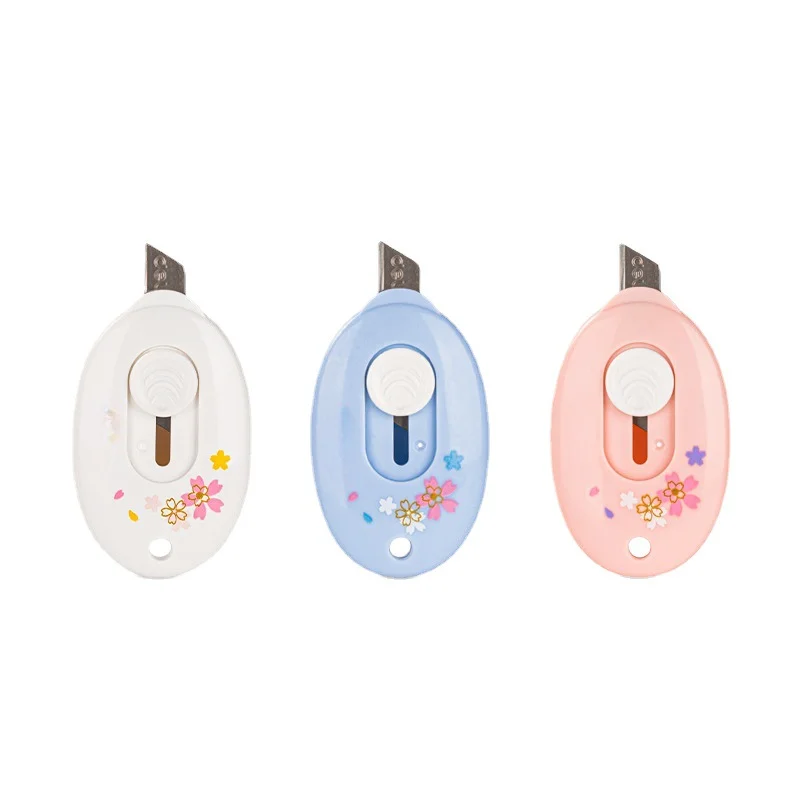 3 pcs/lot Sakura Alloy Mini Portalble Utility Knife Cutter Letter Envelope Opener Mail Knife School Office Supplies Pocket