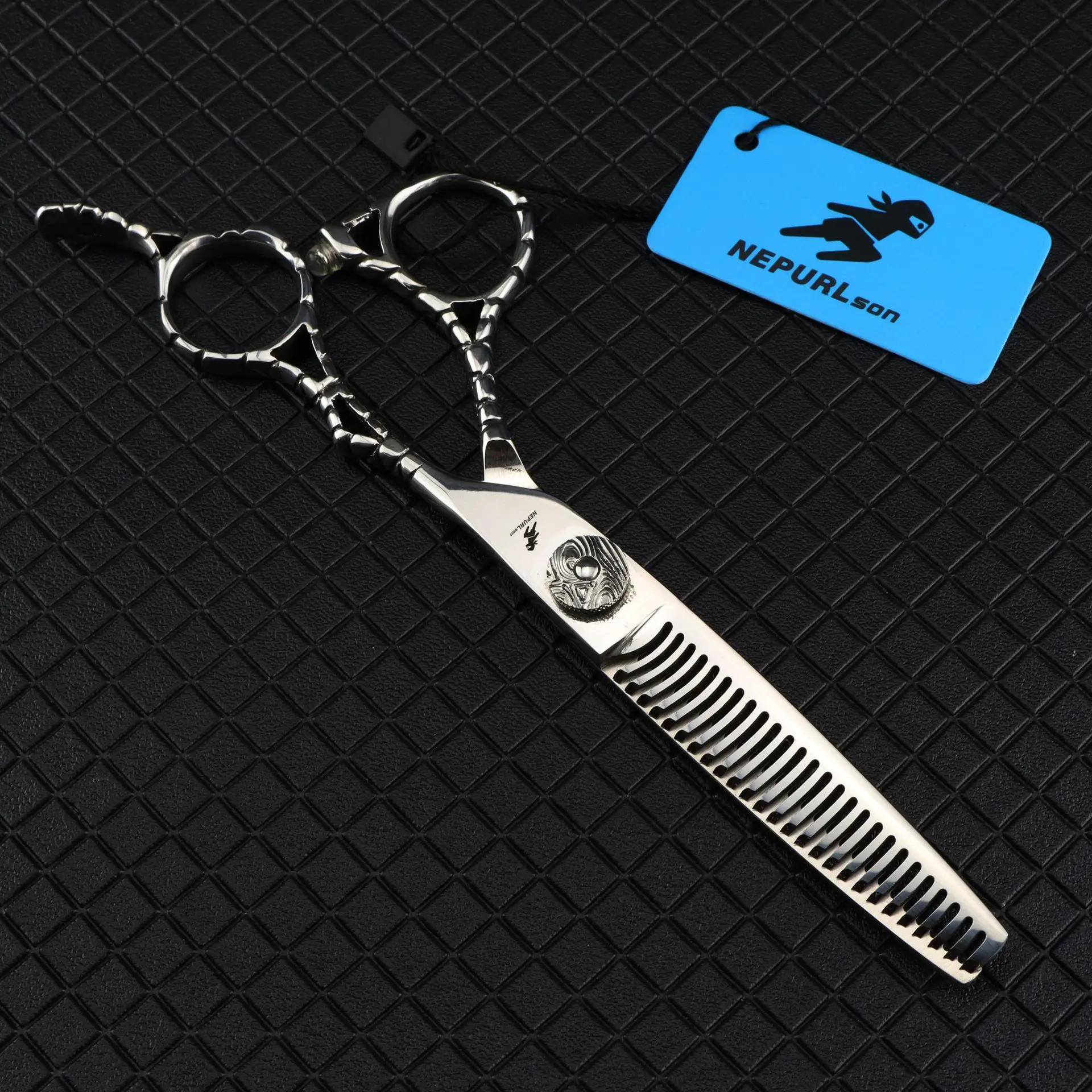 양면 치아 전문 헤어 가위 6 인치, 헤어 가위 숱이 양 15% 히타치 440C 스틸 헤어 액세서리 도구