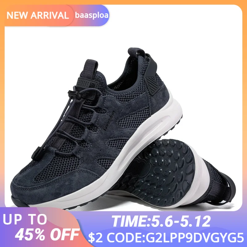 

Baasploa Men Casual Sneakers New Mesh Breathable Sport Shoes for Men Lightweight Walking Shoes Non-Slip Male Free Shipping