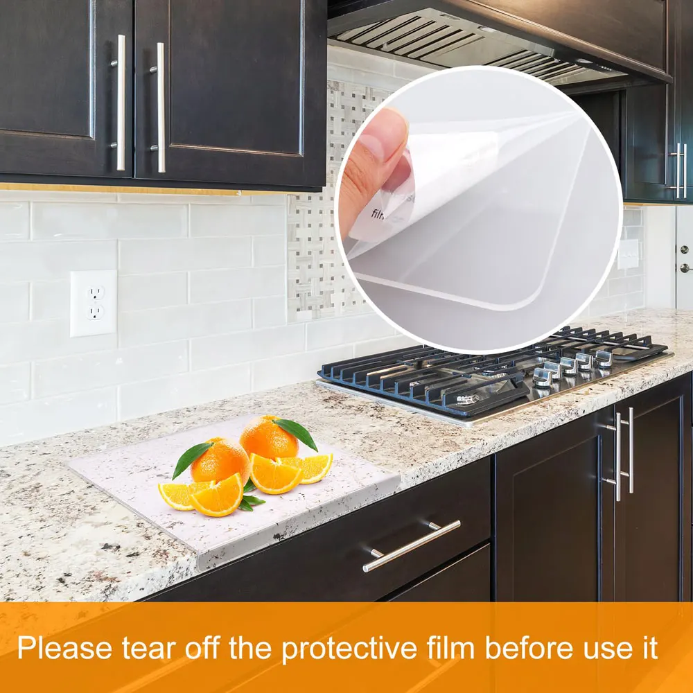 Transparent Acrylic Non Slip Chopping Boards Over The Countertop Protection ,Clear Cutting Boards For Kitchen Essentials