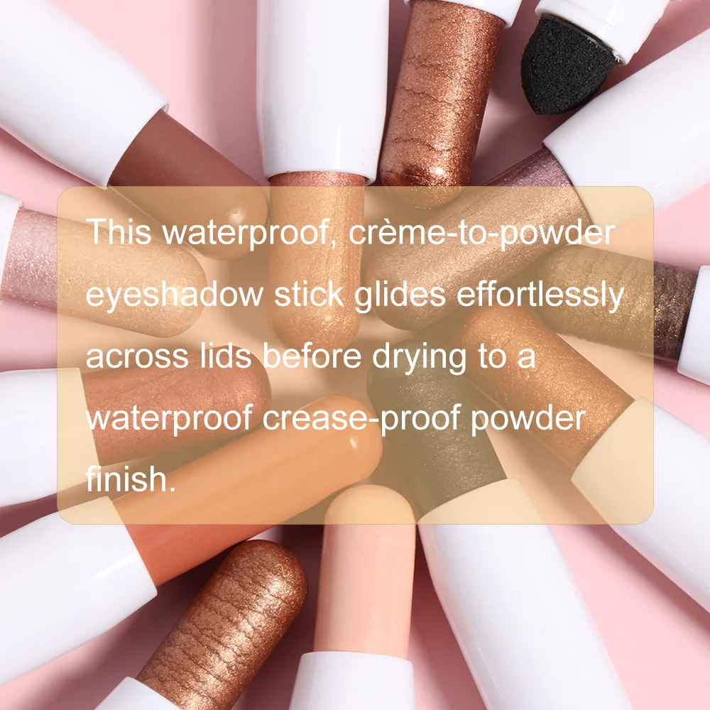 Eyeshadow Stick 12 Color Colorful Pearly Highlighter Swivel Waterproof