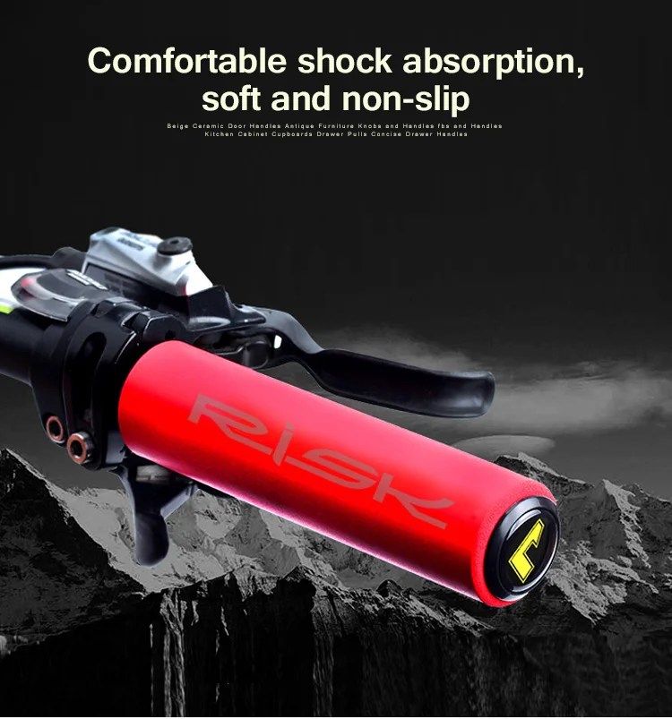 Description Picture 2 of itemRisk 1 Pair Bicycle Silica Gel Handlebar Grips MTB Ultra-light Antiskid Soft Removeable Plastic End Plugs Bike Handle Bar Grips