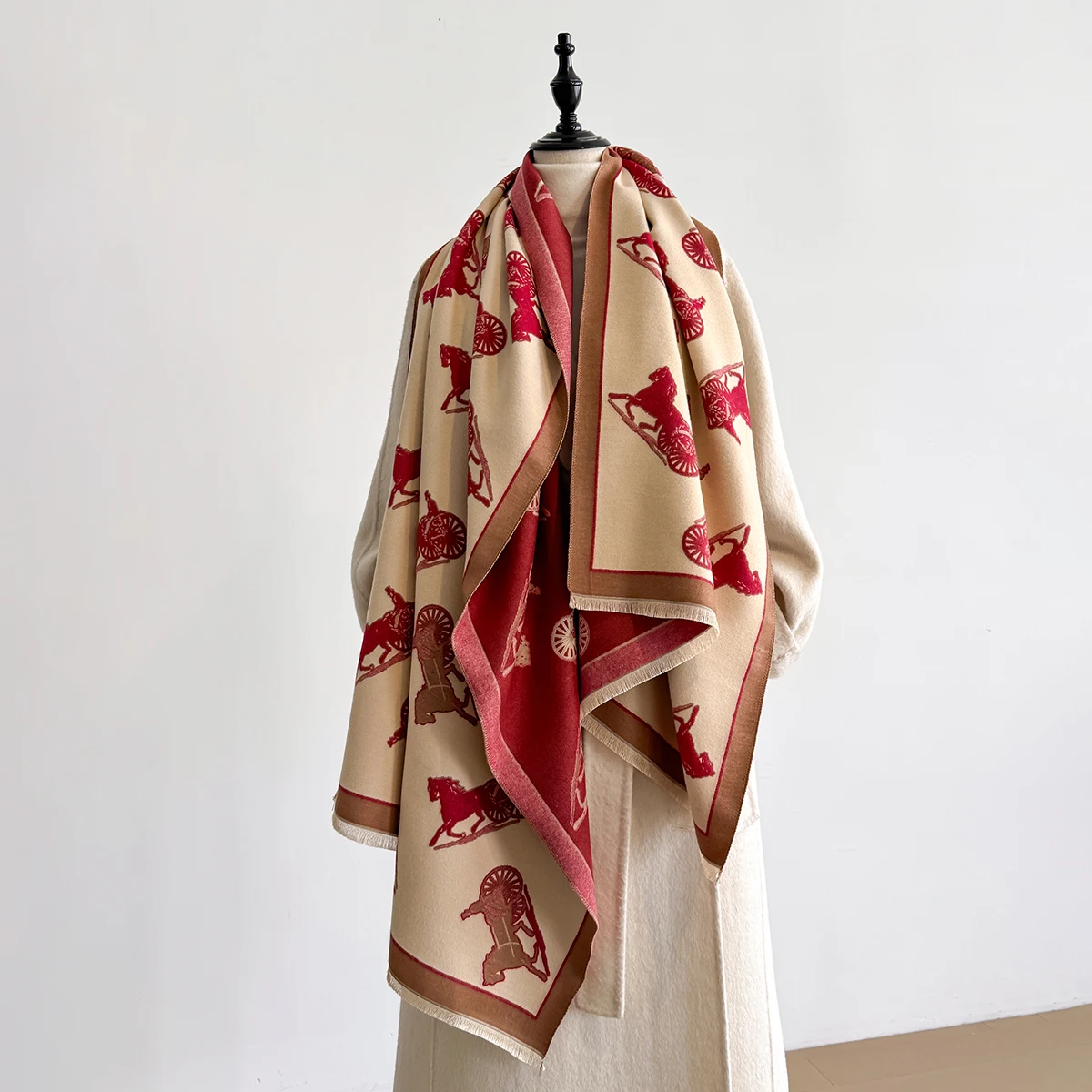 2025 Luxury Brand Winter Cashmere Scarf for Women - Tasseled Grid Printed Shawl, Warm Pashmina Wrap & Foulard Poncho