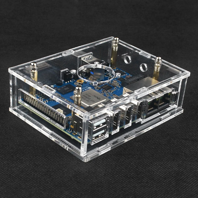 Orange Pi 5 Plus Acrylic Case Transparent Enclouse Clear Box Optional Copper Alu