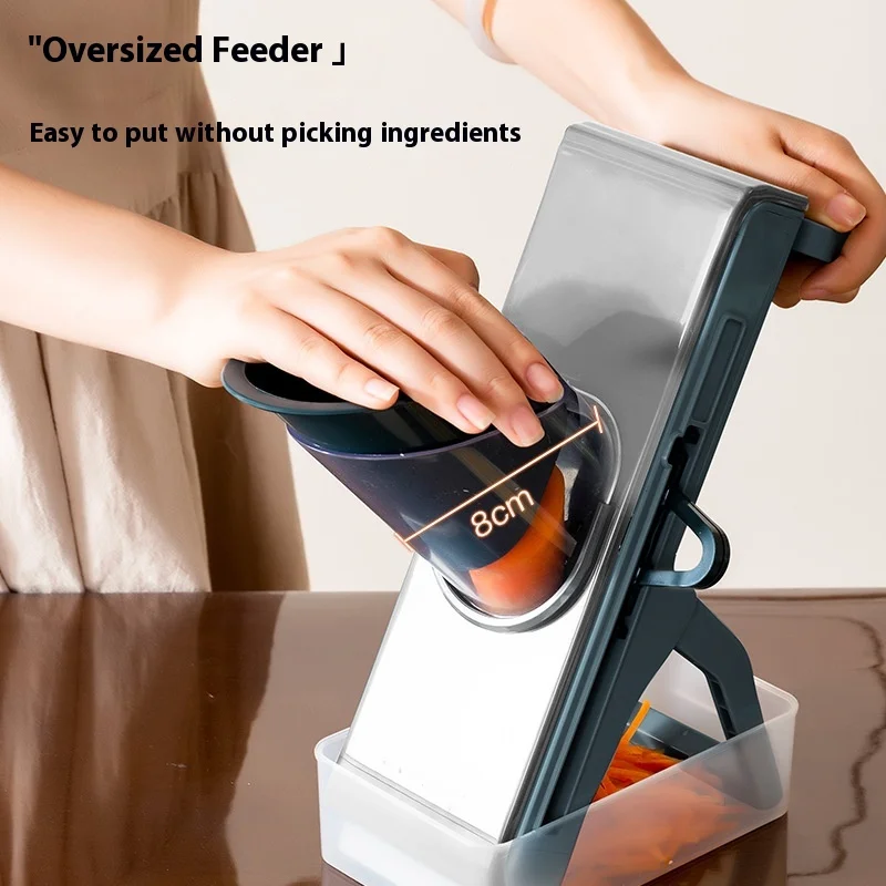 Vegetable Meat Cutter Carrot Potato Slicing Dicing Labor Saving Grinding Machine Kitchen Gadget Vegetable Cutter with Container