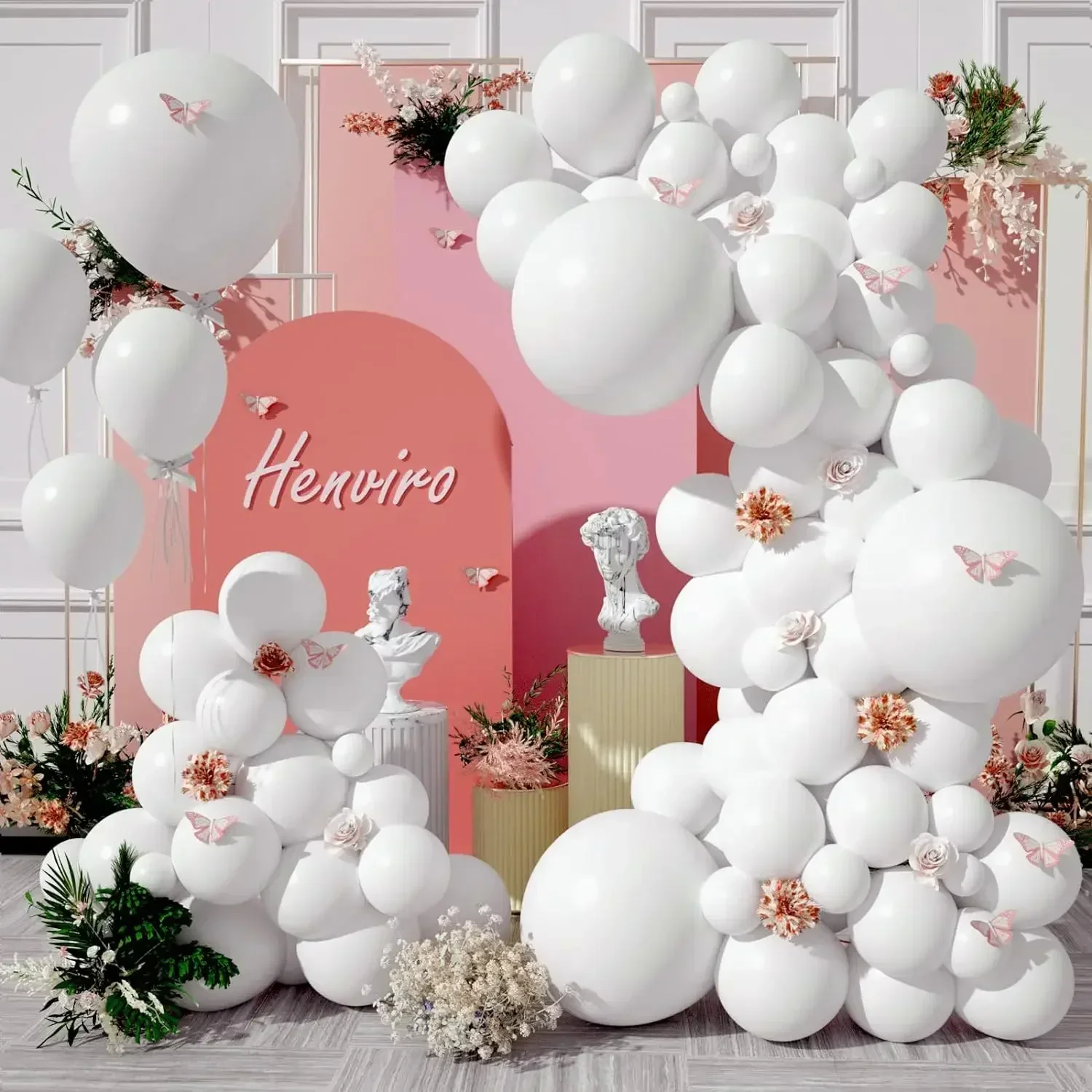 Weiße Matte Luftballons, Luftballons in Verschiedenen Größen für Ballongirlanden oder -bögen, Geeignet für Geburtstagsfeier-Dekoration – Detail 7